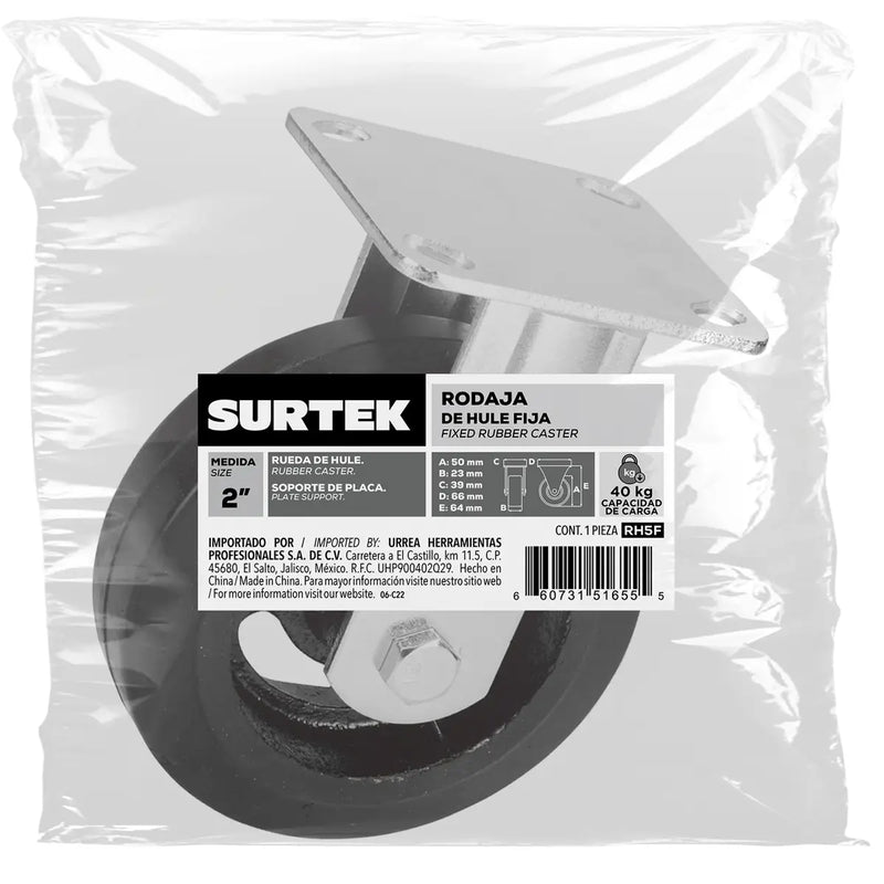 Rodaja de hule fija 2" Surtek