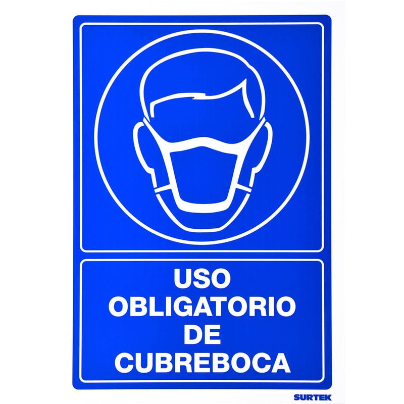 Señal "Uso obligatorio de cubre bocas" Surtek