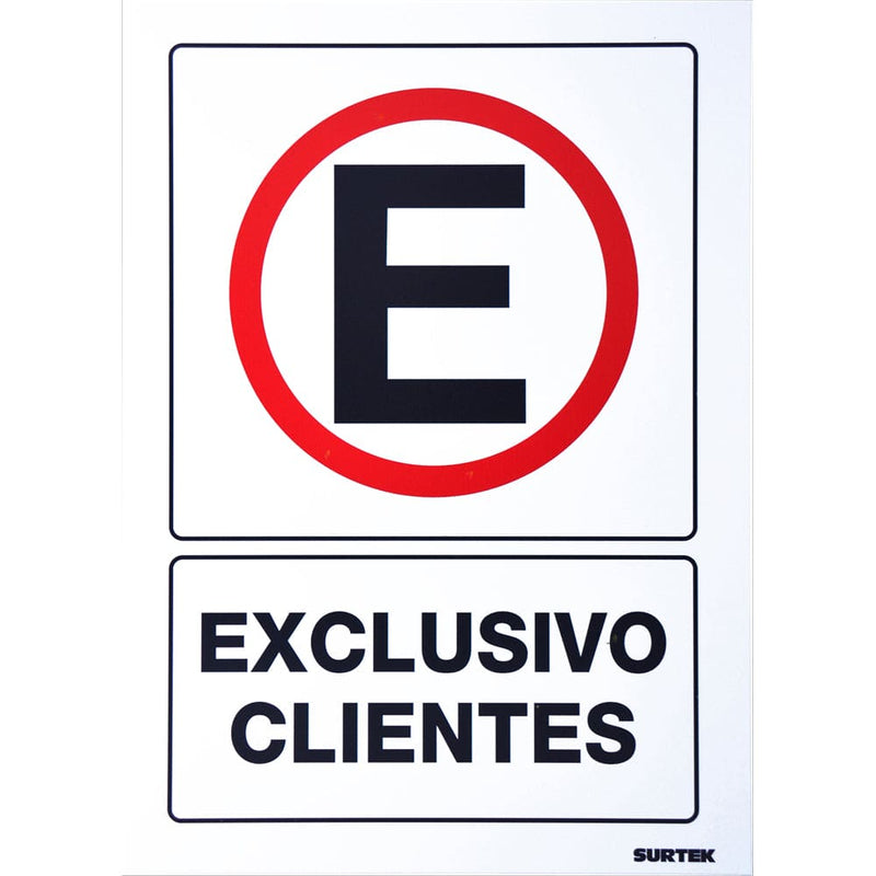 Señal "Exclusivo clientes" Surtek