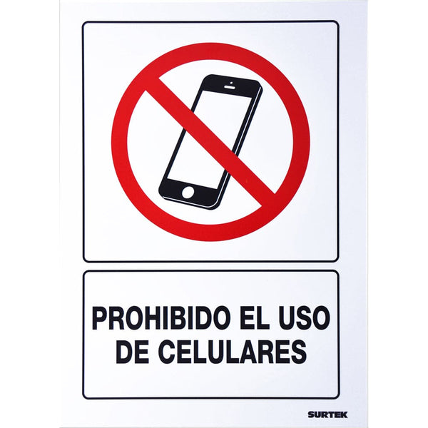 Señal "Prohibido el uso de celulares" Surtek