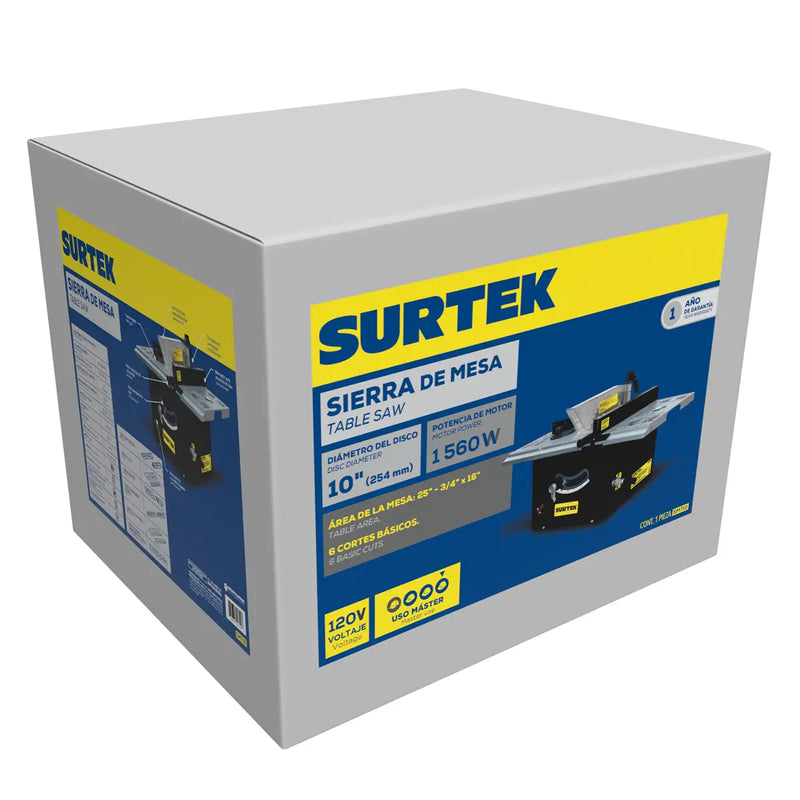 Sierra de mesa 10" 1560 W 120 V, 4800 RPM Surtek