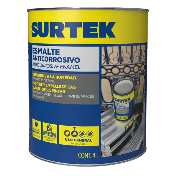 Esmalte anticorrosivo 4 Lt color negro Surtek