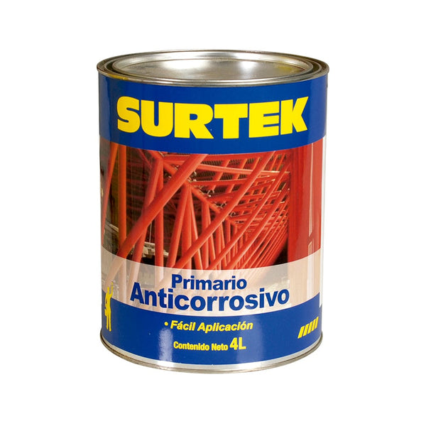 Esmalte anticorrosivo para metal 4 Lt color rojo óxido Surtek