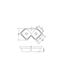 Fregadero de esquina 2 tinas