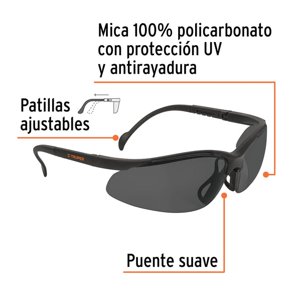 Lentes De Seguridad Truper LEDE-SN Negro