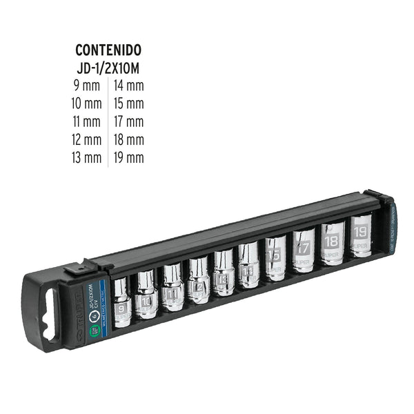 Dado Milimétrico 10 Pzas Mm Truper JD-1/2X10M