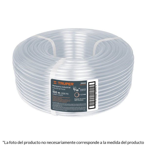 Manguera Industrial Truper 3/8 In MAN-3/8I Transparente