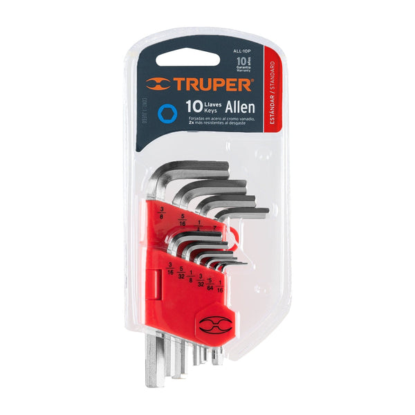 Llave Allen Std Truper 10 Pzas ALL-10P