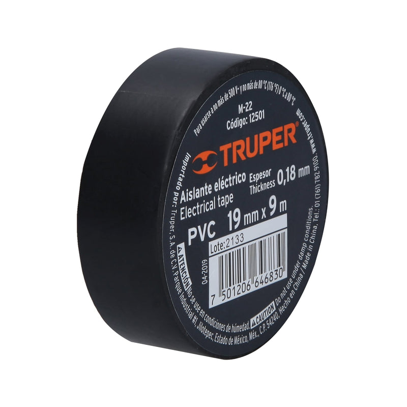 Cinta Aisl. Electrica Truper 9 Mt M-22 Negro