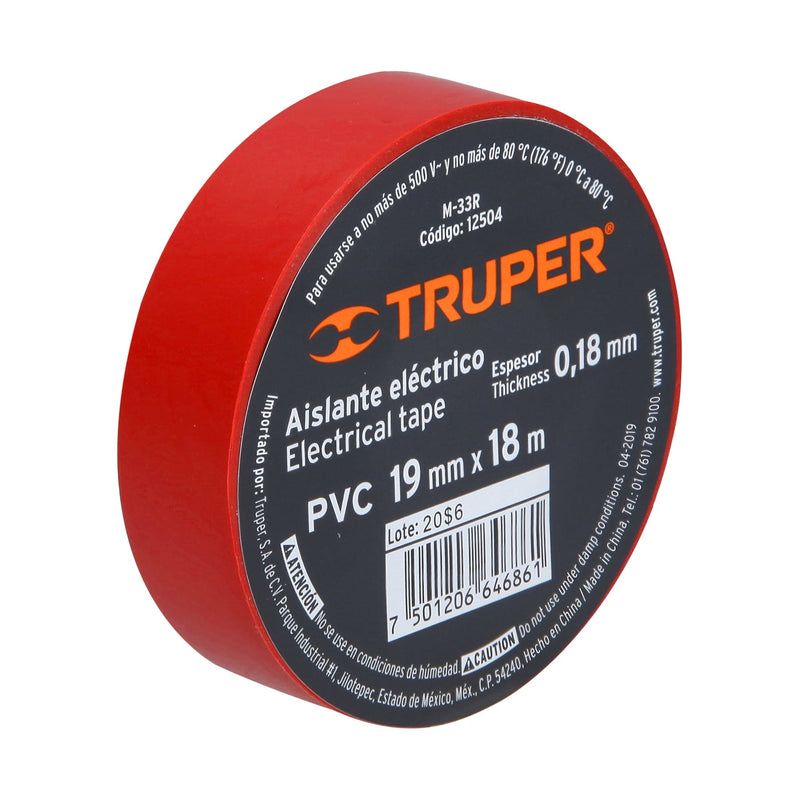 Cinta Aisl. Electrica Truper 18 Mt M-33R Roja