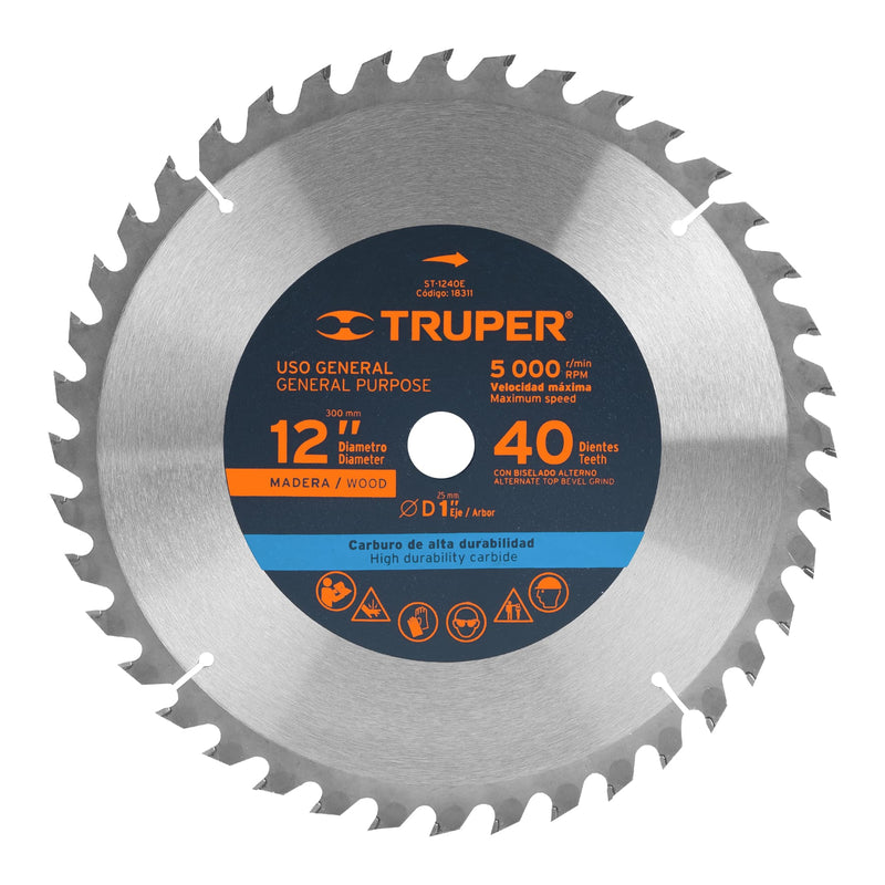 Disco Para Sierra Circular 040D Truper 12 X 1 ST-1240E