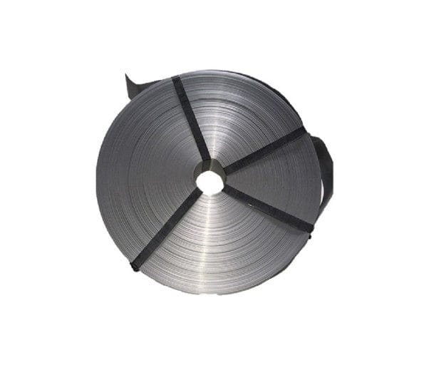 Cinta plástica para malla ciclónica 6 mt² x 63 mm gris plata
